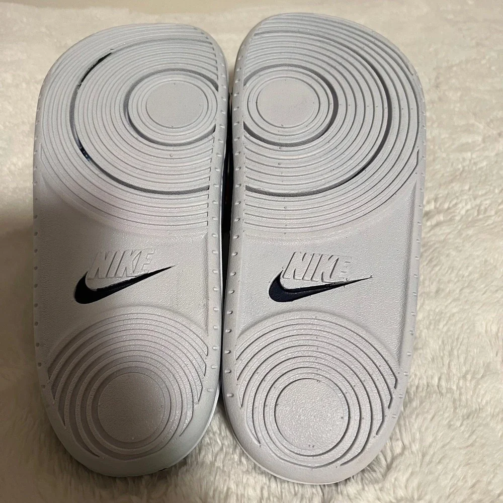 Nike Offcourt Slide Mens Navy Yellow Athletic Pool‎ Beach Sandals Size 8 NWT
